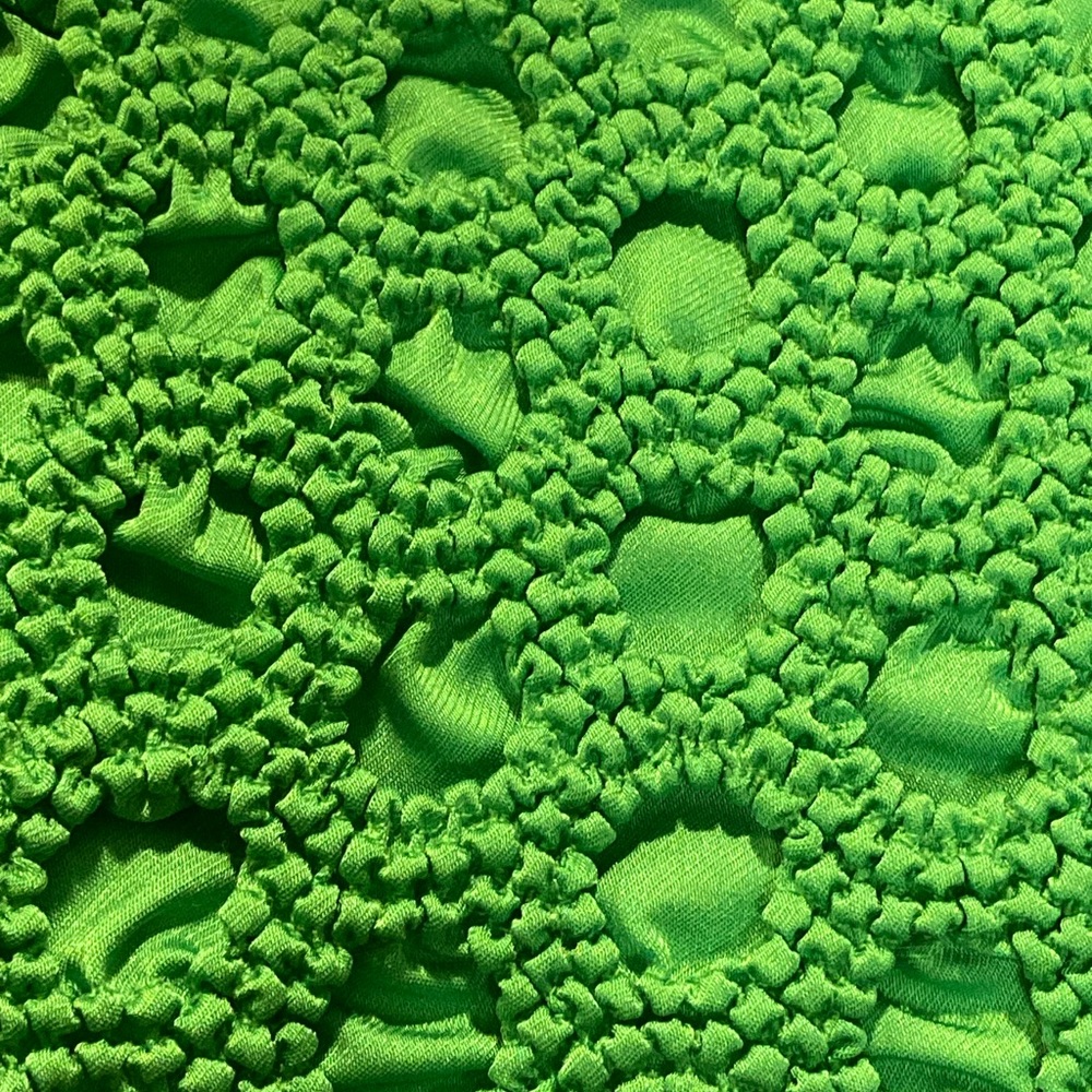 NWT Ganni Green Smocked Beaded Detail Satin Maxi Dress - Sz 4 - Picture 5 of 11